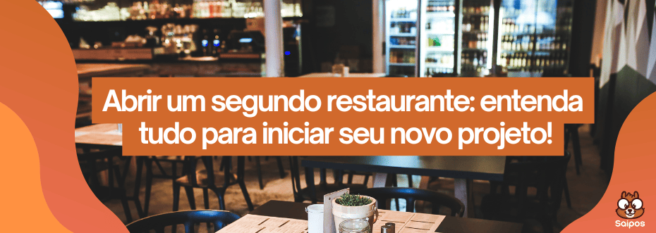 imagem com detalhe laranja e foto de fundo restaurante