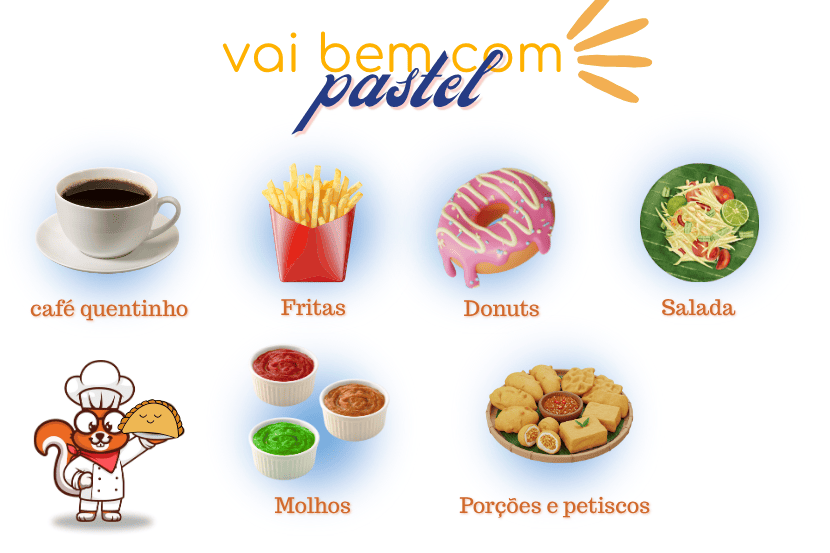 Diversos acompanhamentos para pastel -SAIPOS