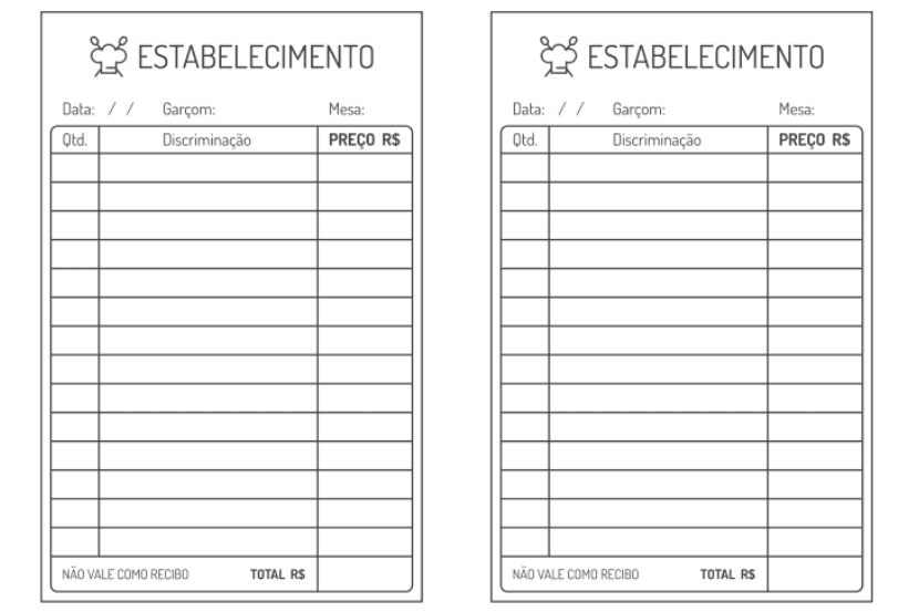 comanda individual sem informações