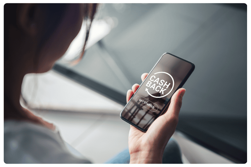celular com imagem de como funciona o cashback