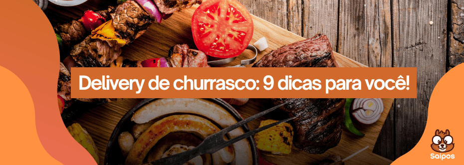 detalhes laranja com imagem de churrasco ao fundo