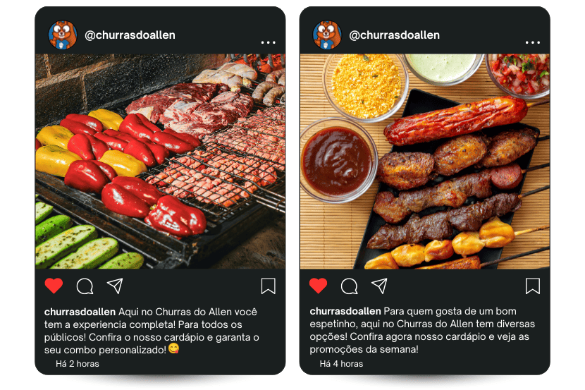 ideias de postagem para o instagram delivery de churrasco