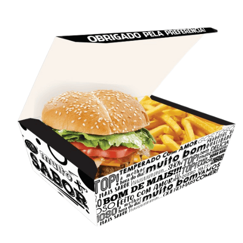 embalagem de hamburguer