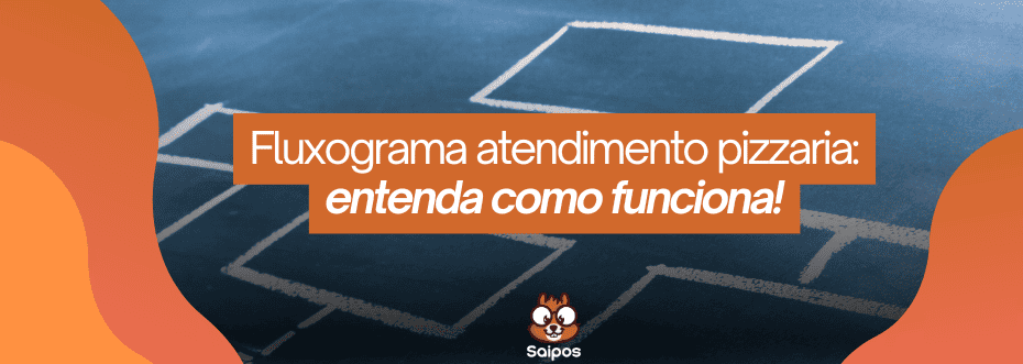 fluxograma atendimento pizzaria com detalhes laranja