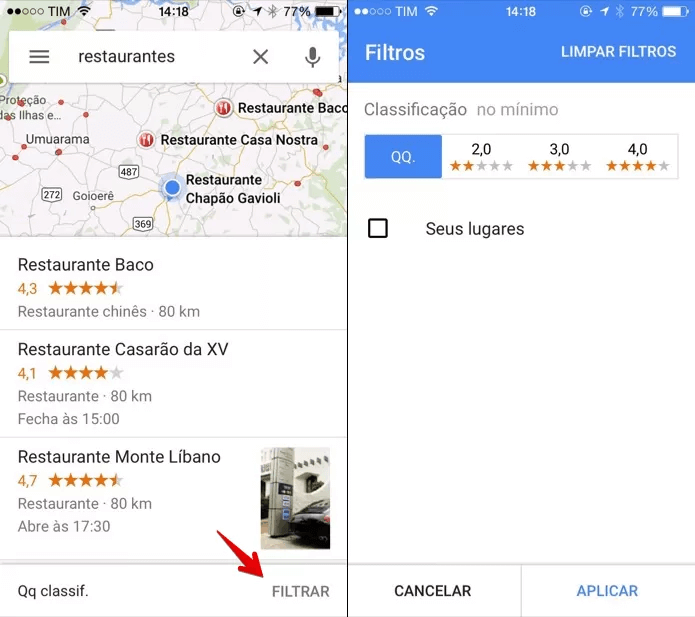 google restaurante