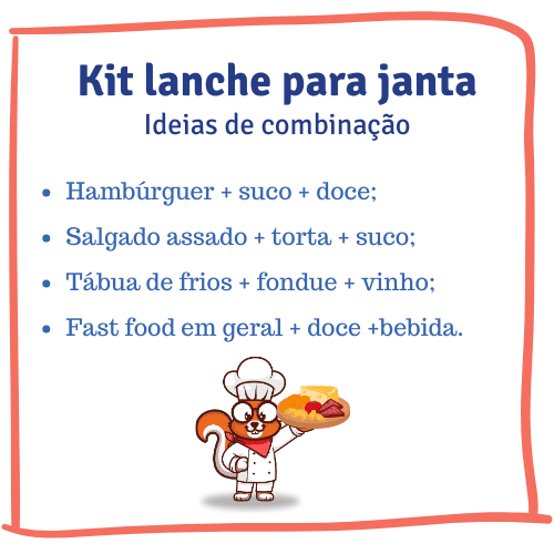 lista de comidas para janta e esquilo cozinheiro