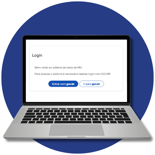 notebook com guia aberta na página de cancelamento mei