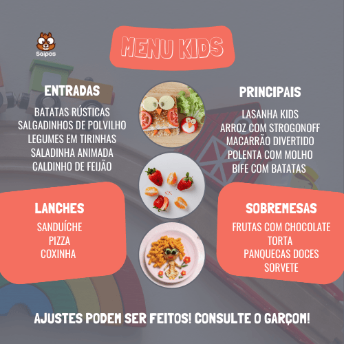 EXEMPLO DE MENU KIDS