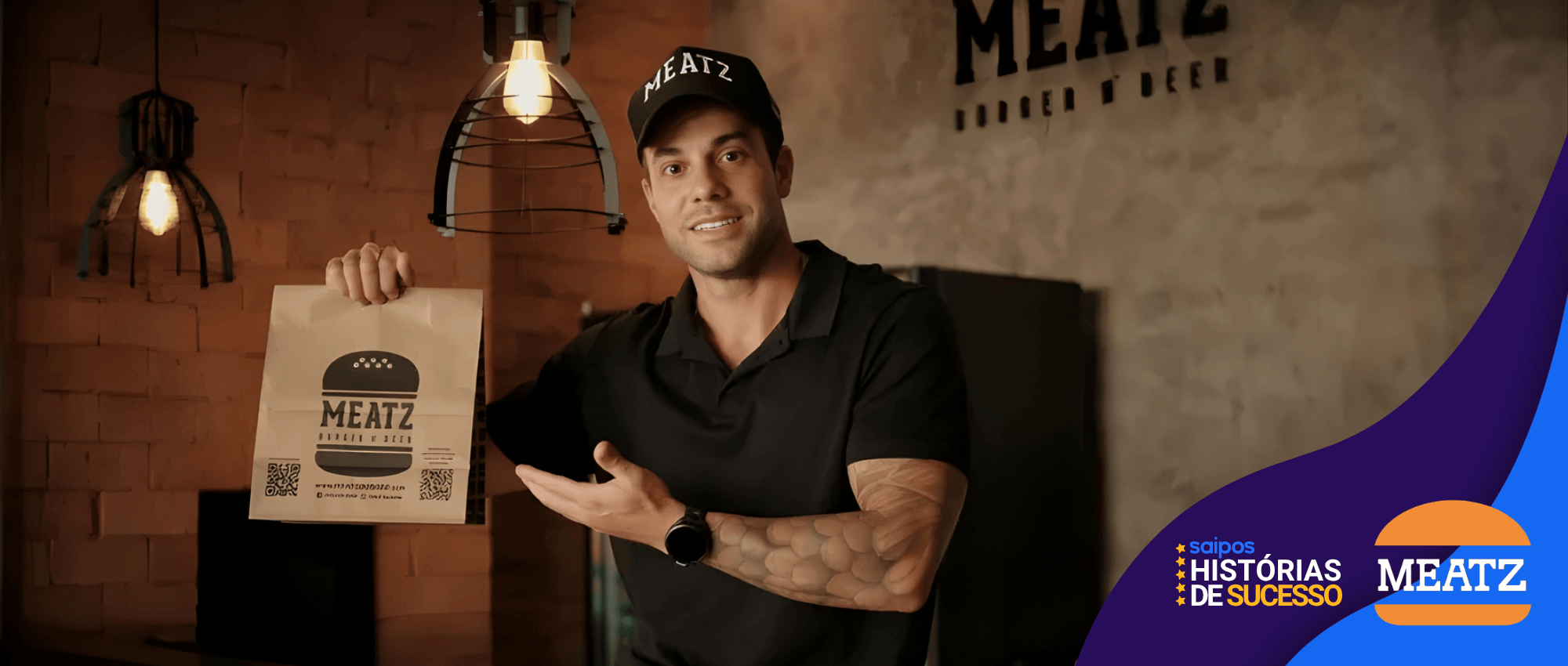 banner historia de sucesso hamburgueria meatz com a saipos