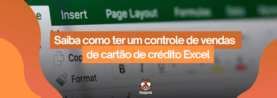 imagem de tela do Excel para ter o controle de vendas de cartão de crédito Excel -SAIPOS-Sistema para restaurantes
