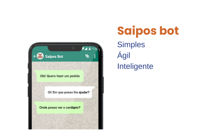 simulação de pedido de pizza por whatsapp com saipos bot - SAIPOIS- Sistema para restaurantes 