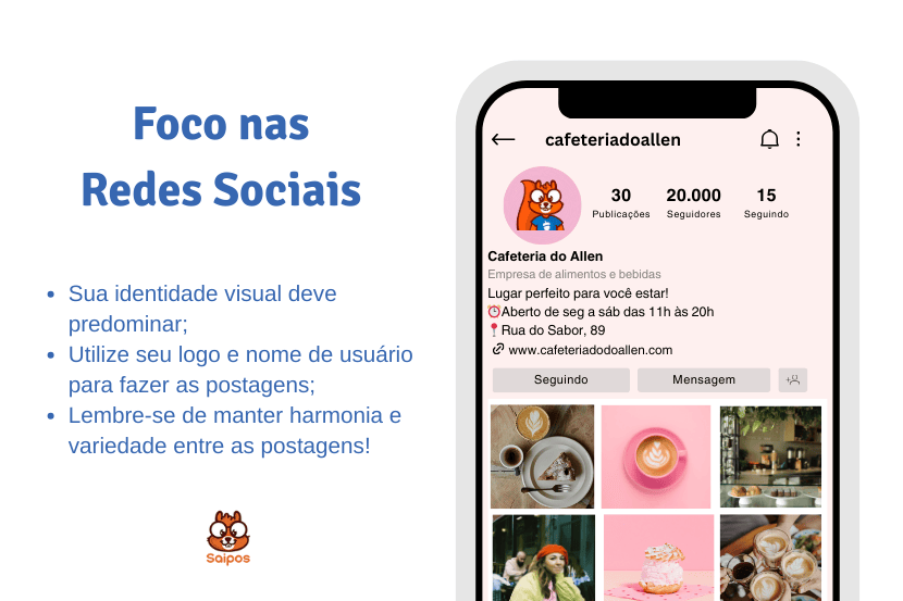 redes sociais de cafeteria