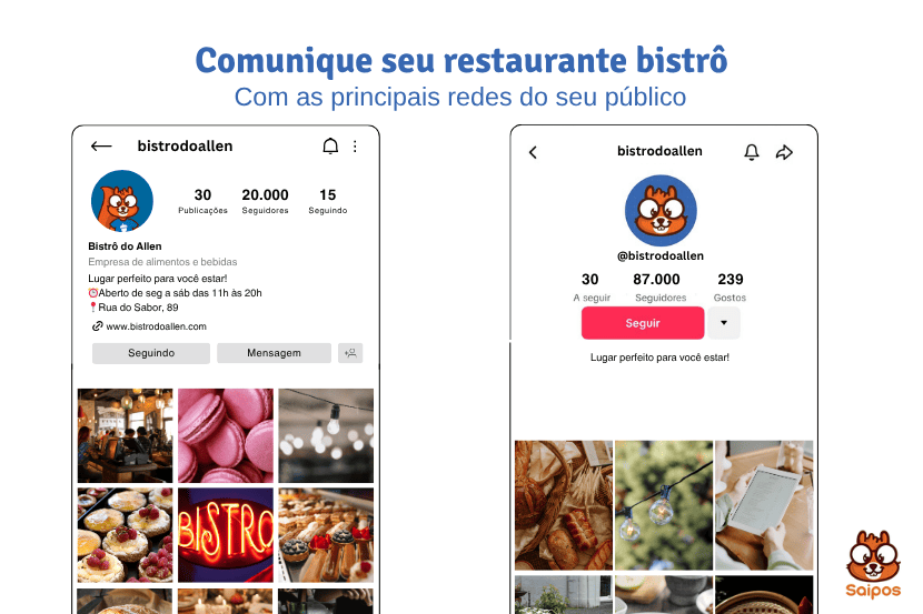 exemplos de comunicação de restaurante bistrô-SAIPOS-Sistema para restaurante