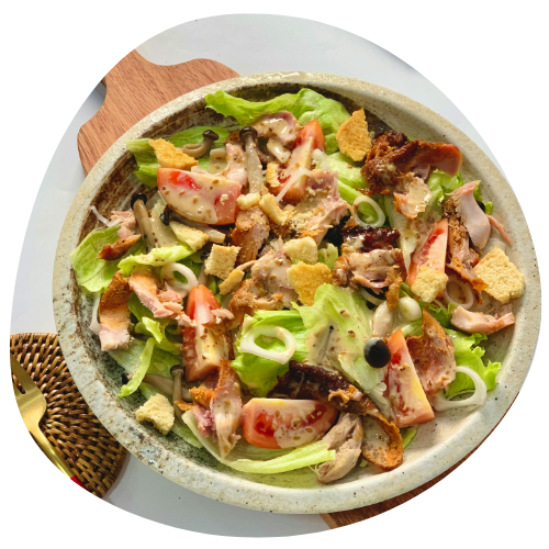 salada com churrasco