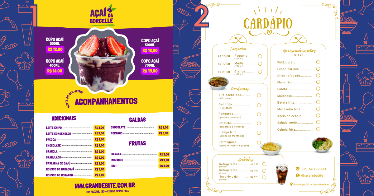 Cardápio panfleto flyer - Tipos de cardápio para restaurante - Saipos Sistema para Restaurante
